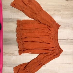 LA MIEL Rust Smocked Blouse